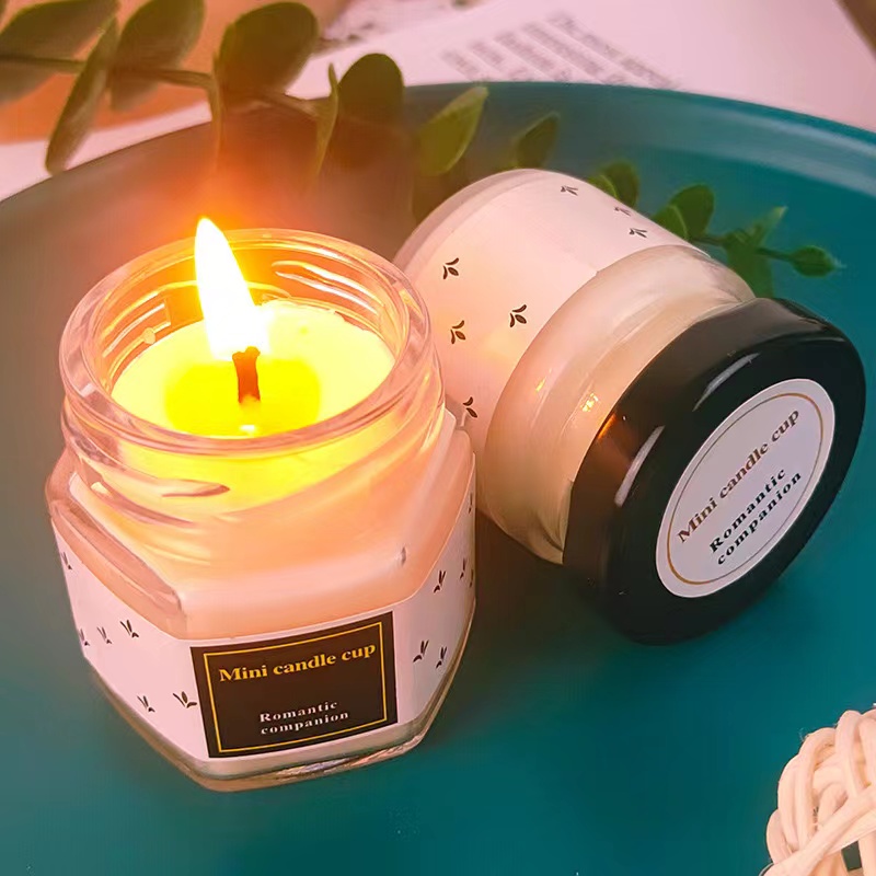 Yogurt scented candle glass jar