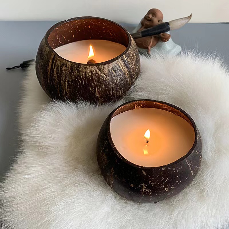 Coconut shell scented candles